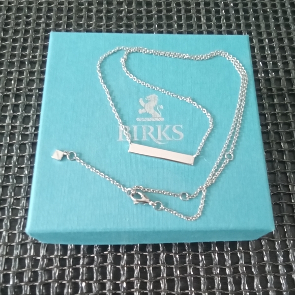 Birks Horizontal Bar Sterling Silver Necklace - Picture 1 of 4